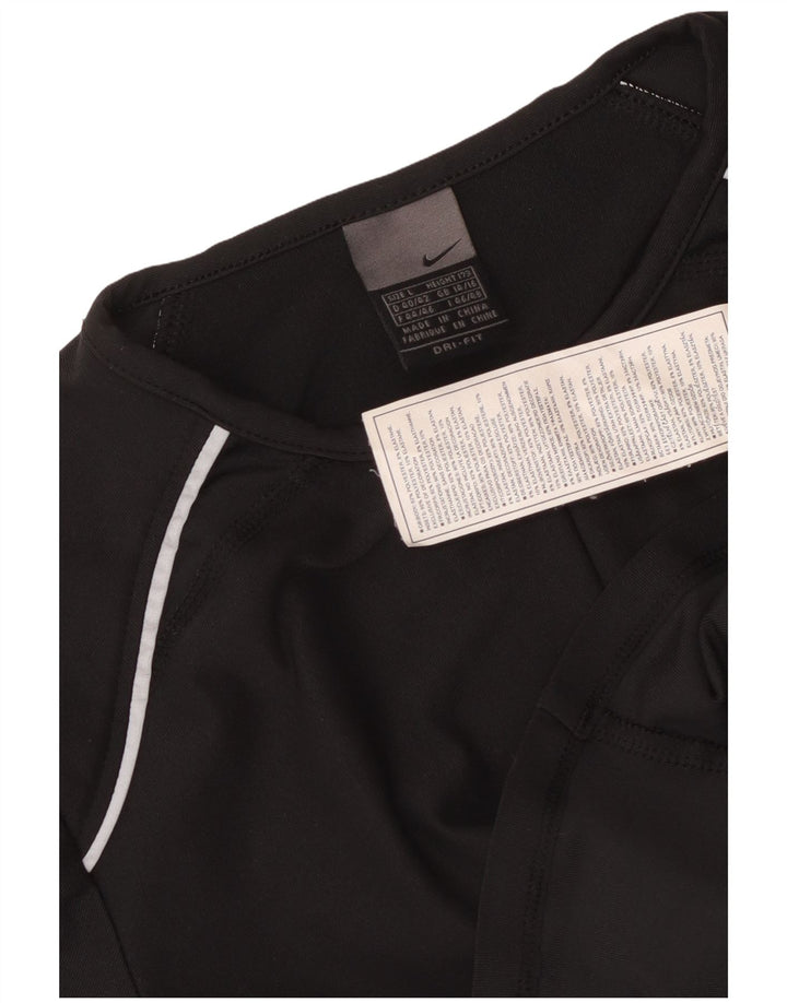 Tricou NIKE Dri Fit, cu fermoar și gât, pentru femei, Marea Britanie 14/16 Poliester negru mare