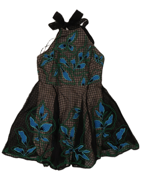 Karen Millen Rochie leagăn pentru femei UK 14, mare, negru, cu flori din poliester