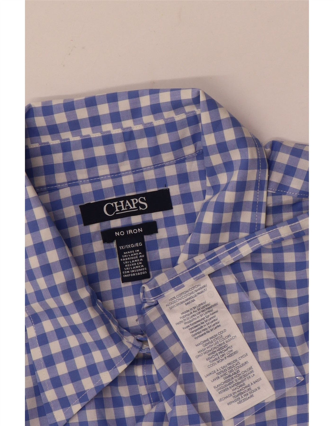 Cămașă Chaps pentru femei UK 18 XL Blue Gingham Bumbac