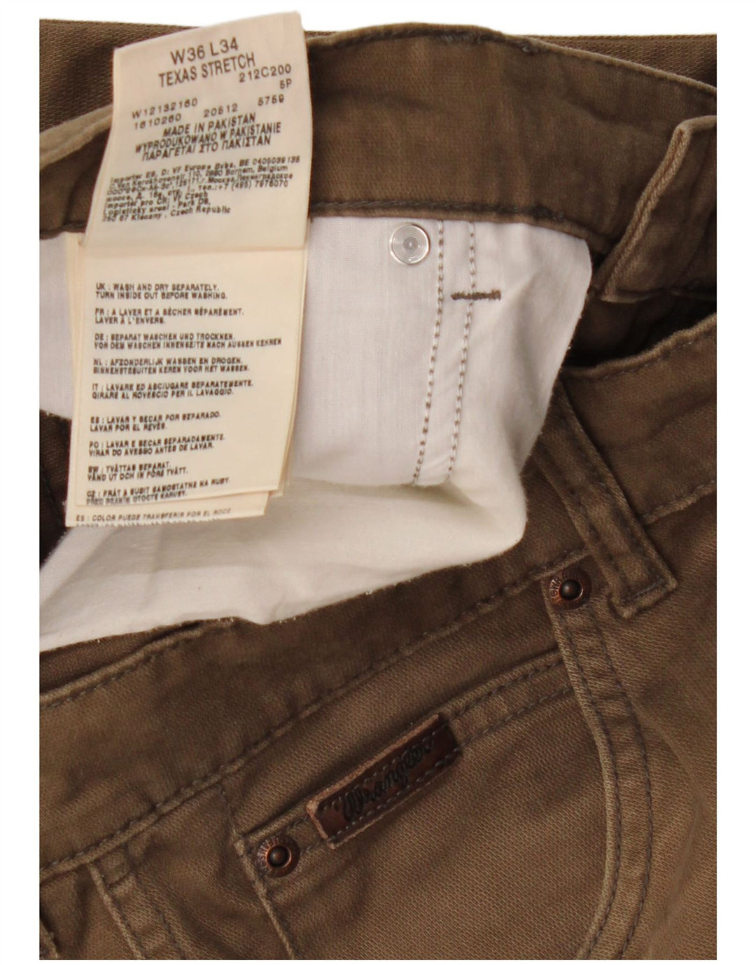 WRANGLER Pantaloni casual drepti pentru bărbați Texas Stretch W36 L34 bumbac maro