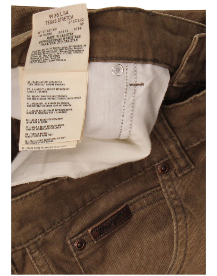 WRANGLER Pantaloni casual drepti pentru bărbați Texas Stretch W36 L34 bumbac maro