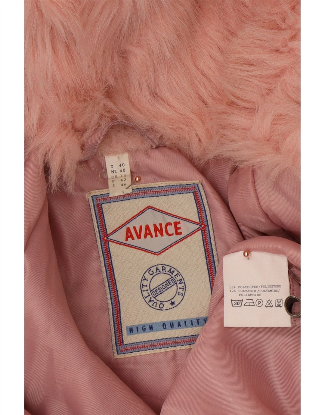 VINTAGE Jachetă de vânt cu glugă pentru femei UK 14, mare, roz, poliester