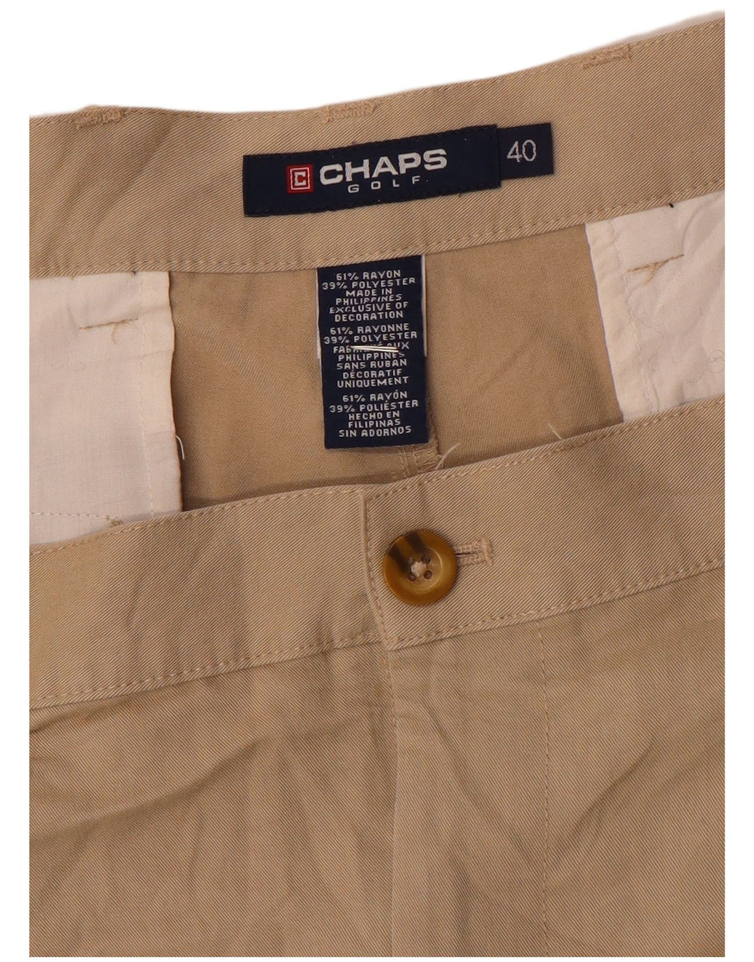 Pantaloni scurți chino pentru bărbați Chaps W40 XL Bej Rayon