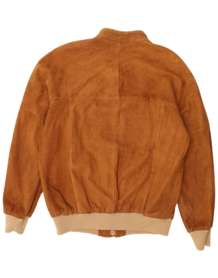 Jachetă Bomber Vintage pentru bărbați din piele intoarsa IT 52 XL din piele maro