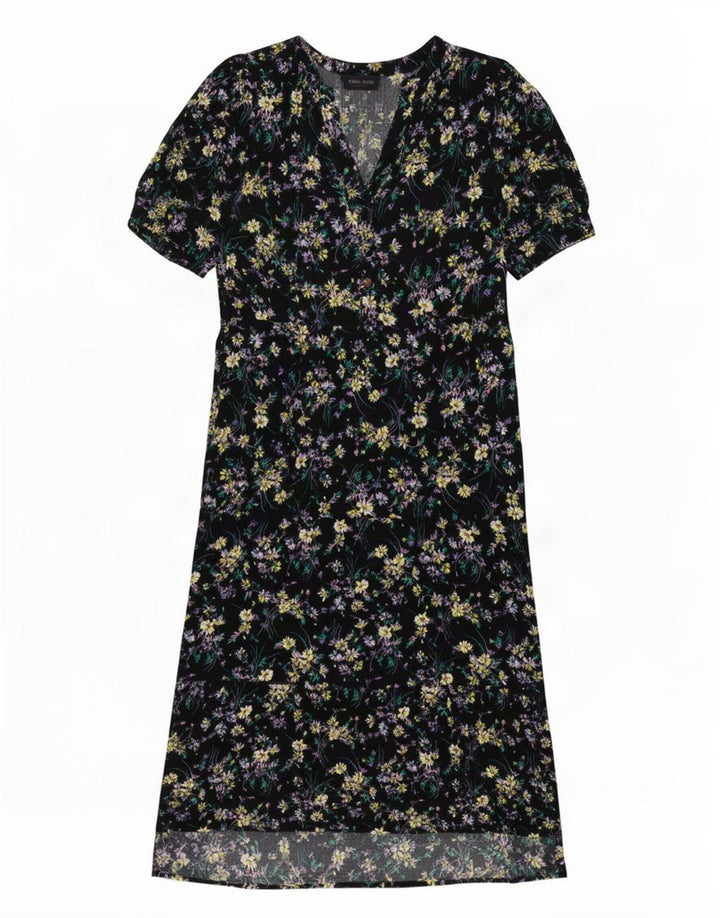 Rochie Maxi pentru femei Marks & Spencer UK 12 Medium Black Floral Viscose