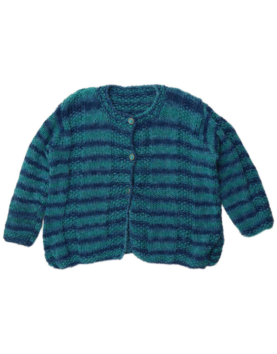 Pulover Cardigan Vintage pentru Damă UK 18 XL Blue Striped