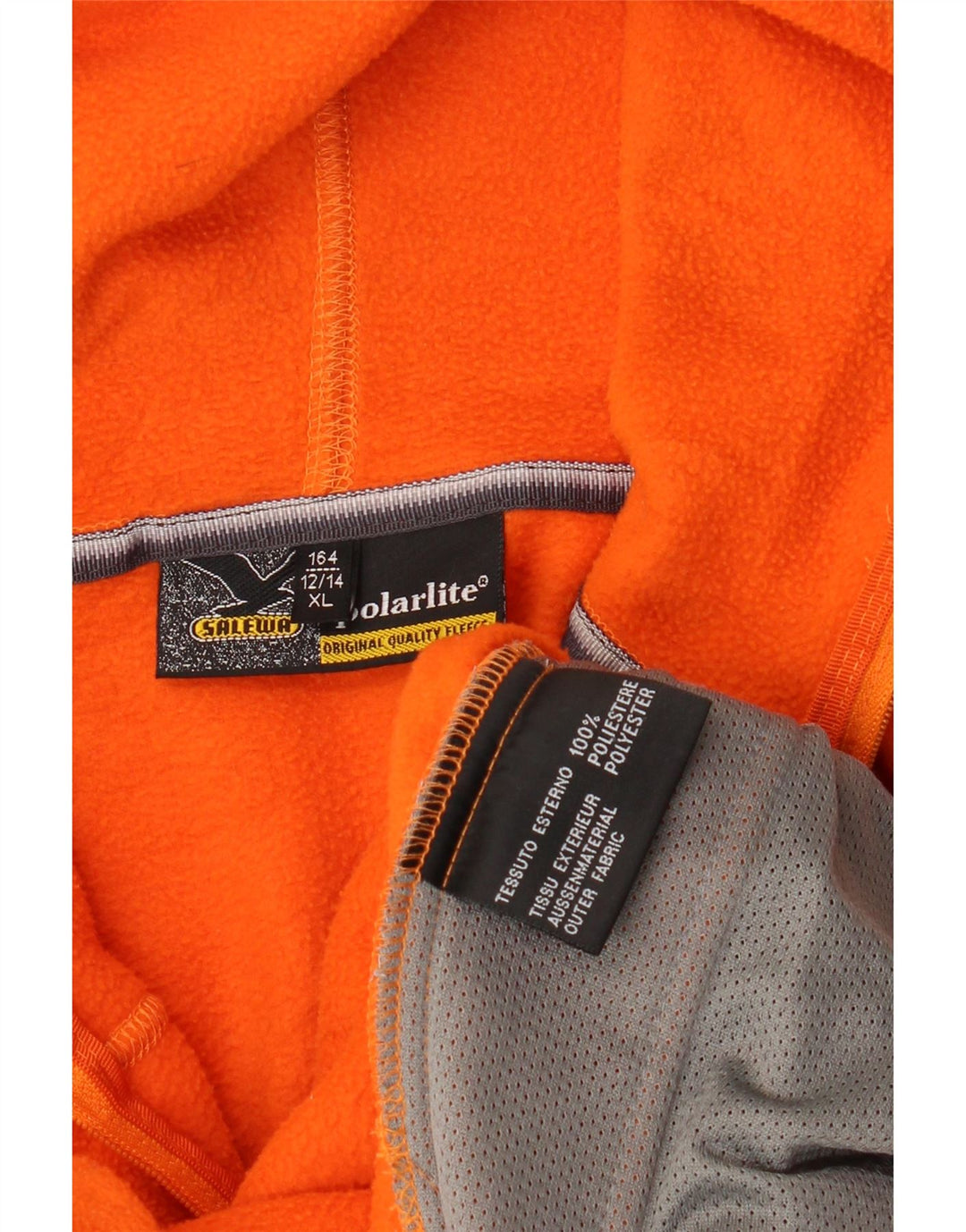 SALEWA Pulover pentru băieți, cu glugă, cu fermoar, decolteu, fleece, 12-13 ani, XL, portocaliu, poliester