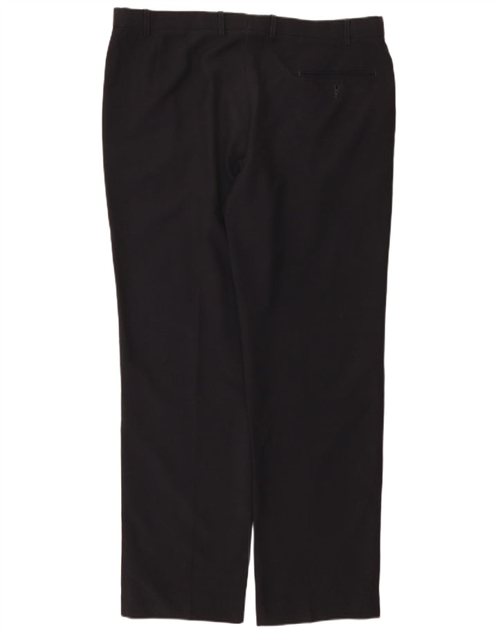 Marks & Spencer Pantaloni de costum pentru bărbați, drepti, cu croiala normală, L40 L33, bleumarin
