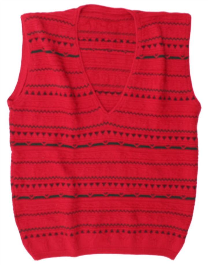 Vestă Vintage pentru bărbați, XL, roșu, geometric