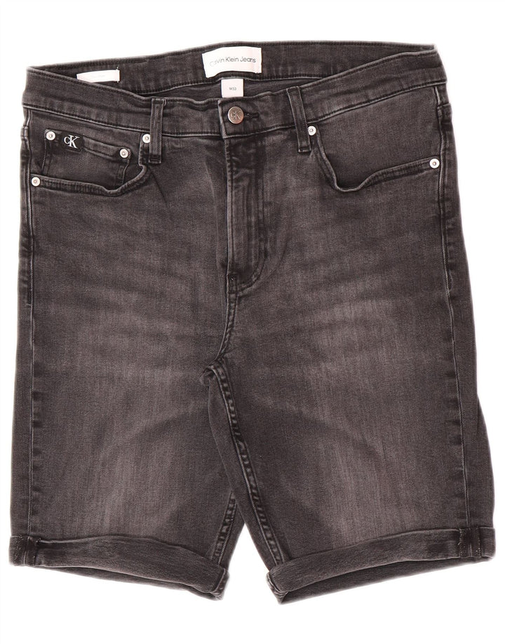 Pantaloni scurți de denim slim pentru bărbați Calvin Klein W33 bumbac gri mediu