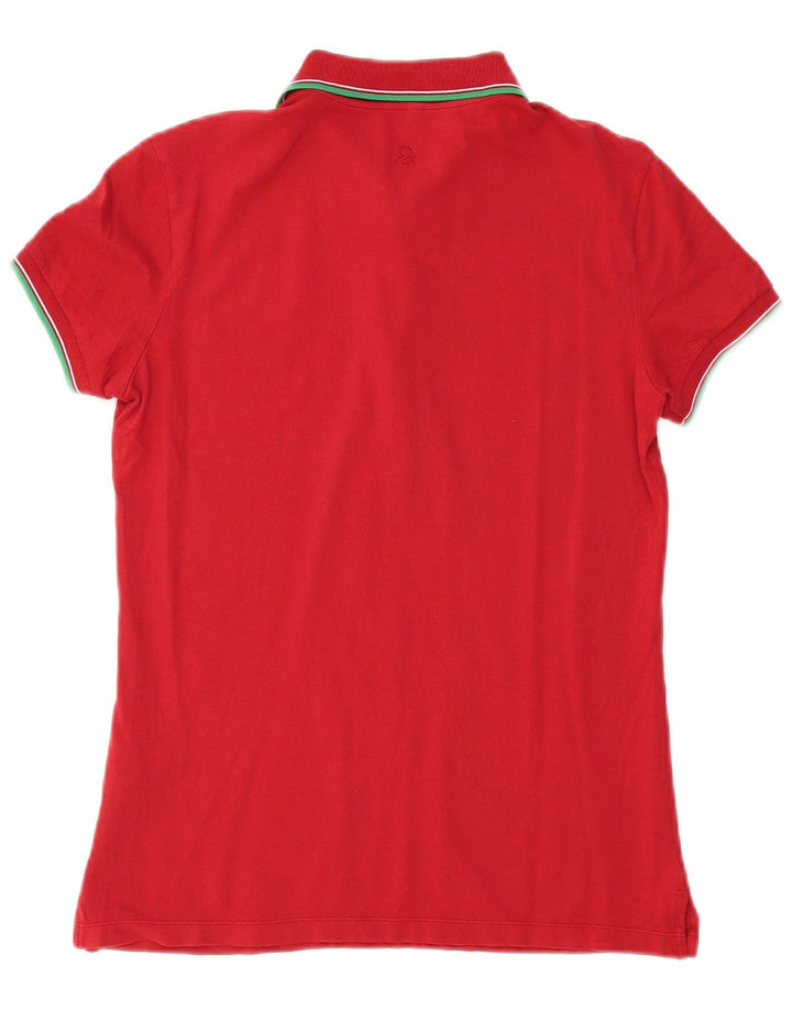 Tricou polo pentru bărbați Benetton, bumbac roșu mic