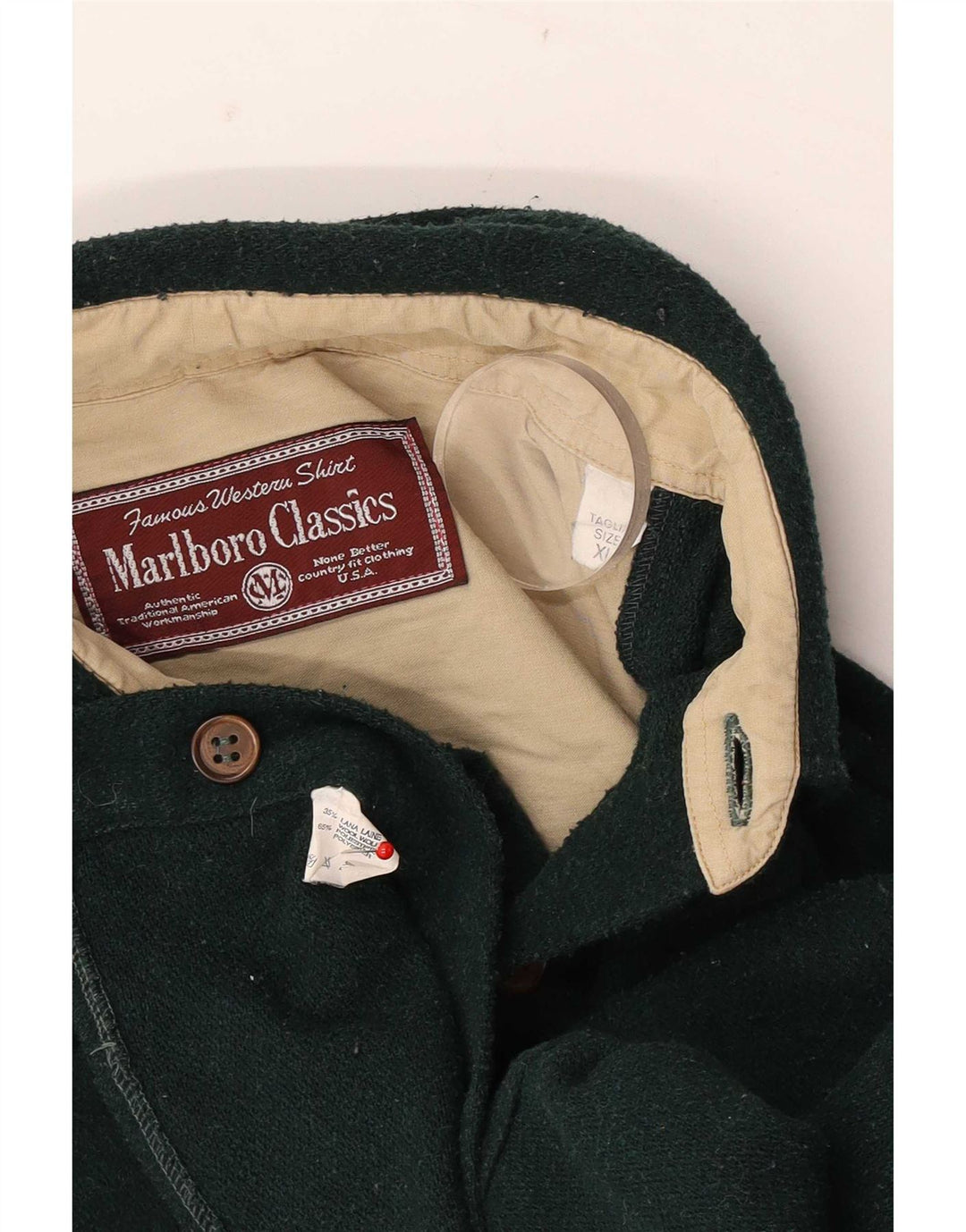 Cămașă de flanel pentru bărbați Marlboro Classics XL Lână verde
