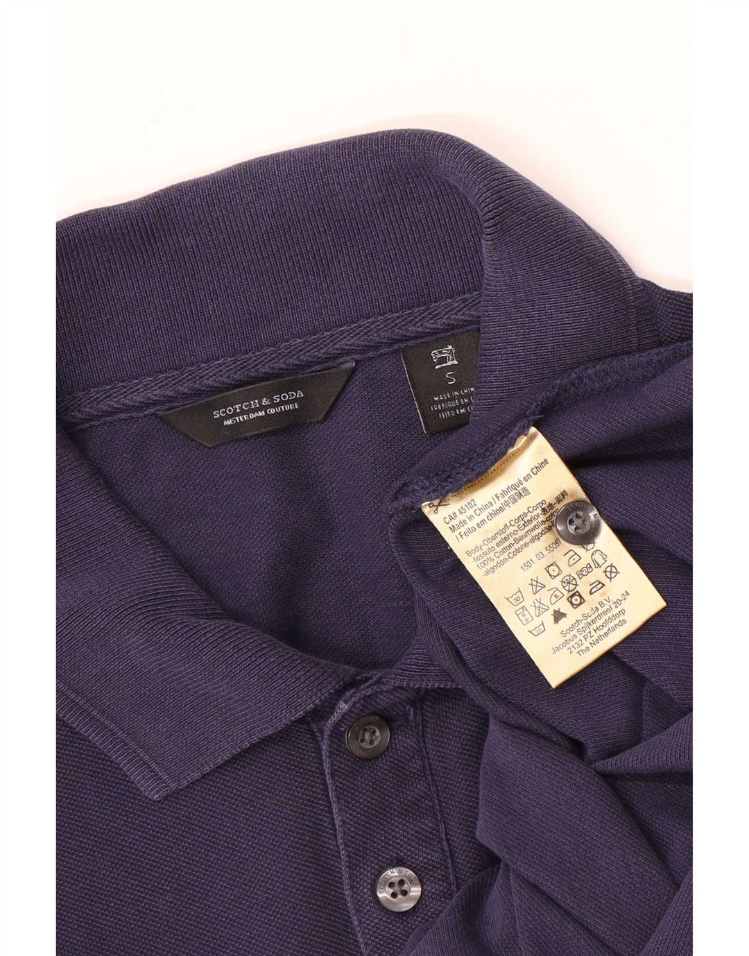Tricou polo pentru bărbați Scotch & Soda, bumbac, albastru bleumarin