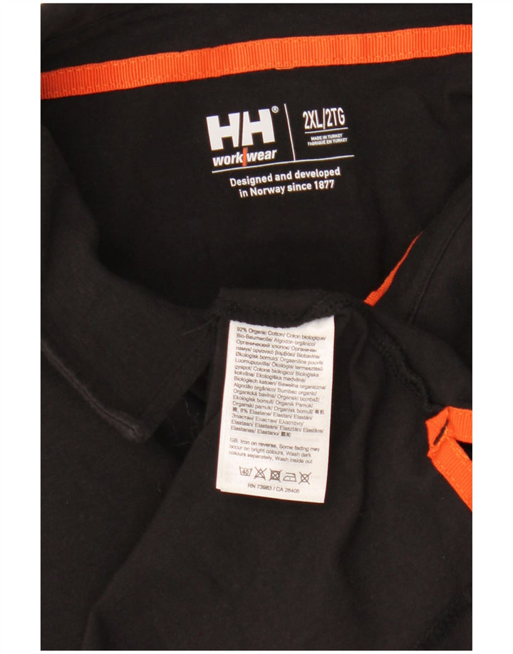 Helly Hansen tricou polo grafic pentru bărbați 2XL bumbac negru