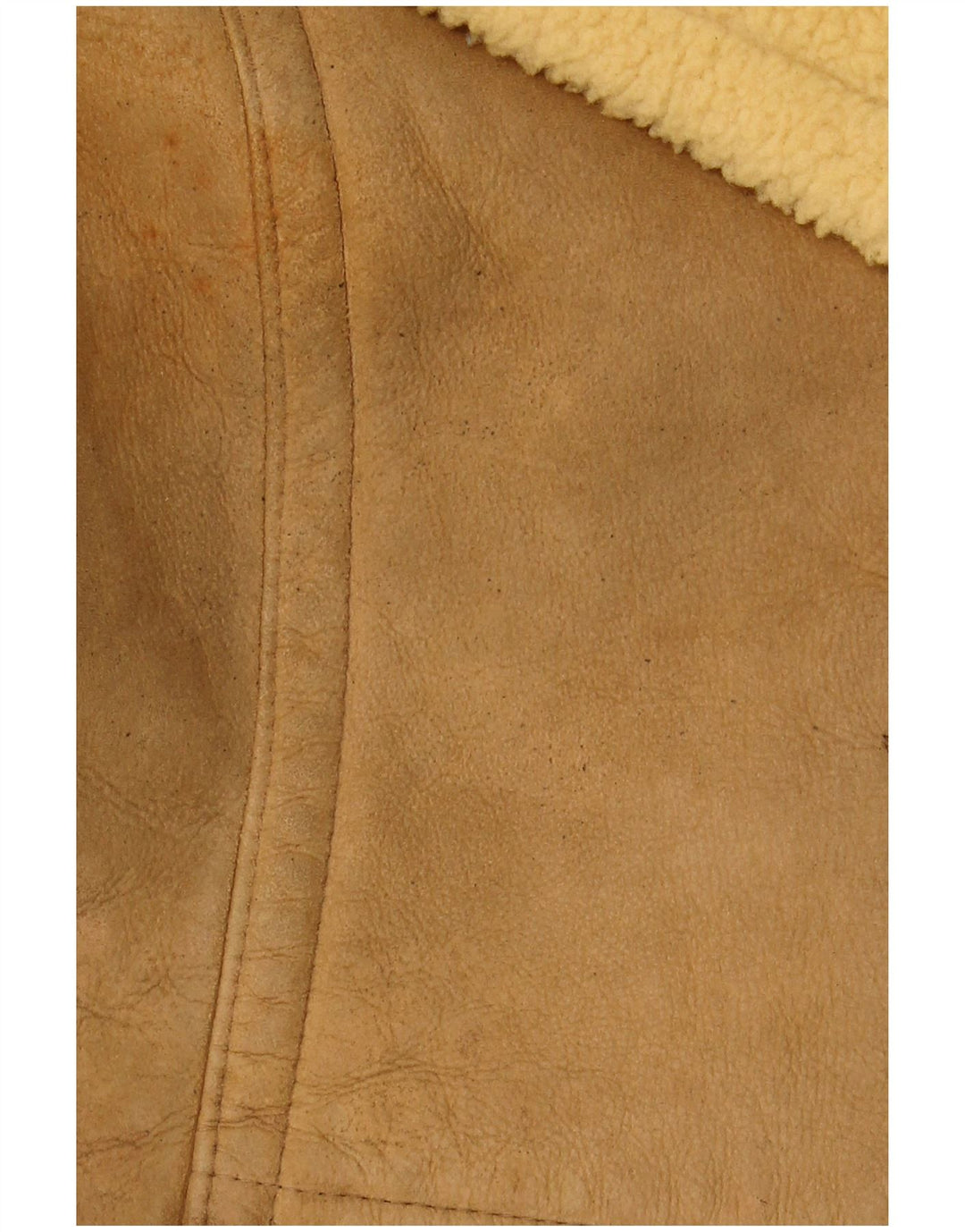 Jachetă din shearling pentru femei VINTAGE UK 14 mare bej