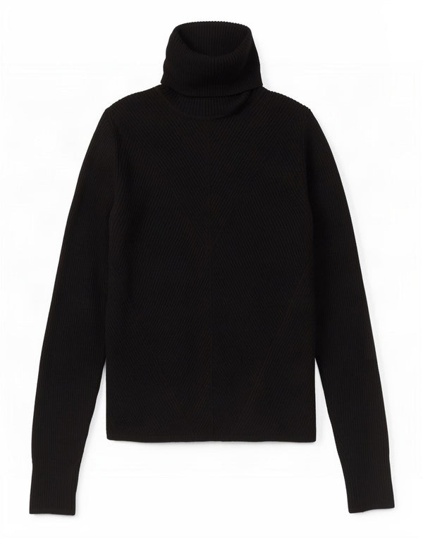 Pulover pentru femei cu gât rulat Zara UK 8 Mic Negru