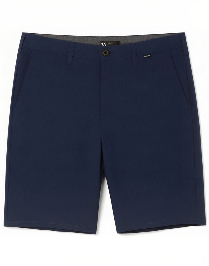 Pantaloni scurți chino Hurley pentru bărbați, medii W31, poliester cu dungi bleumarin