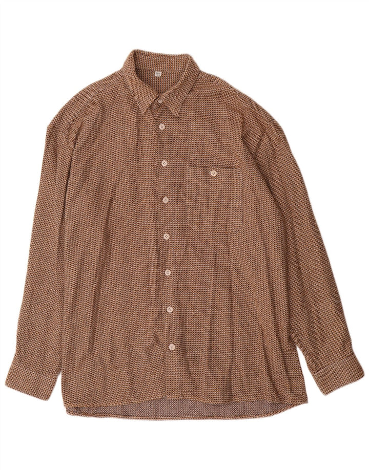 Cămașă Vintage pentru bărbați Mărimea 43 XL Bumbac cu picior de gală maro