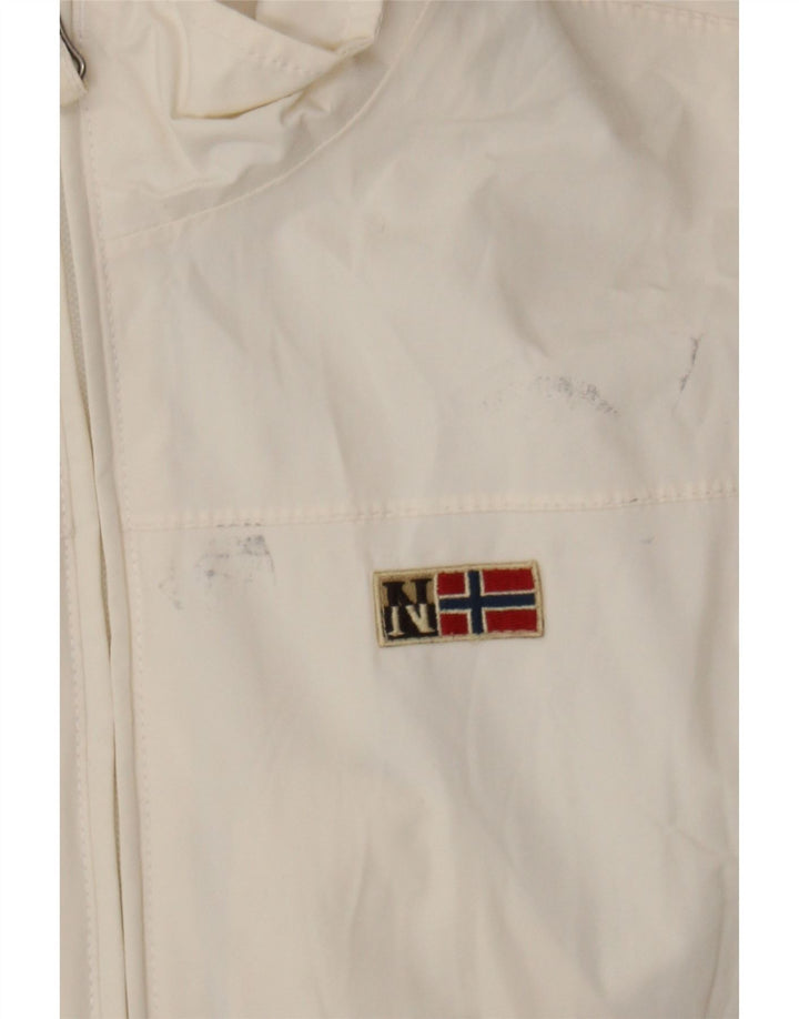 NAPAPIJRI Womens Rain Jacket UK 18 XL Off White Polyamide Vintage Napapijri and Second-Hand Napapijri from Messina Hembry 
