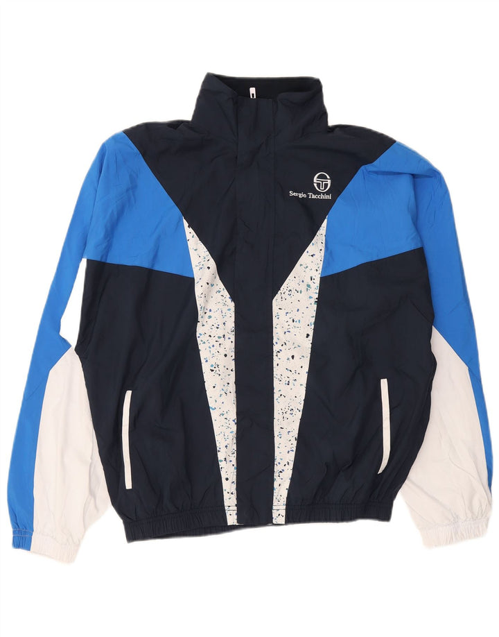 Jachetă de top pentru trening pentru bărbați Sergio Tacchini, albastru marin mediu, bloc de culoare