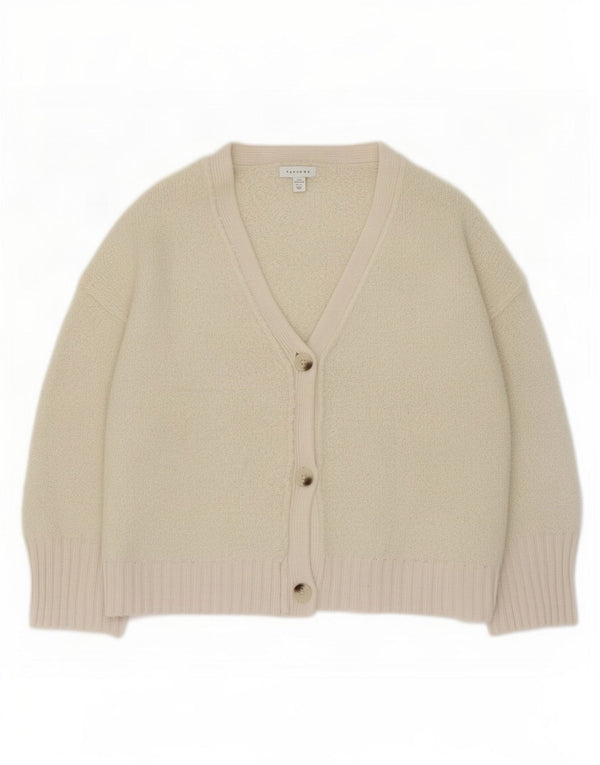 Pulover cardigan supradimensionat pentru femei Topshop UK 10 Poliester alb catifelat