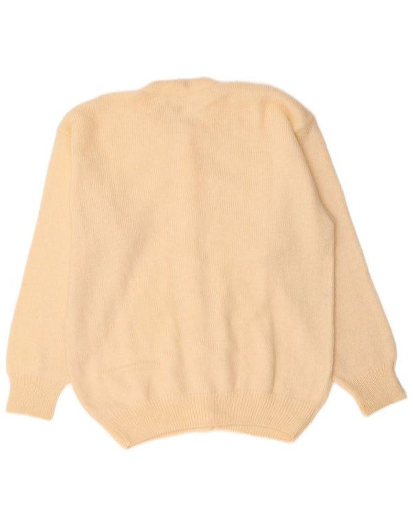 Pulover cardigan VINTAGE pentru femei UK 14 Medium Mohair alb închis