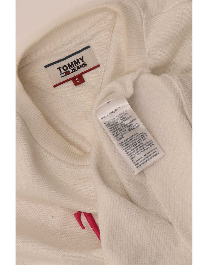 Pulover oversized cu grafic pentru femei Tommy Hilfiger UK 10 Small White