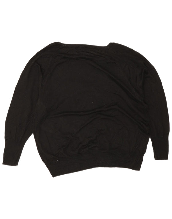 Pulover pentru femei supradimensionat cu gât de barcă Zara UK 14 Medium Negru