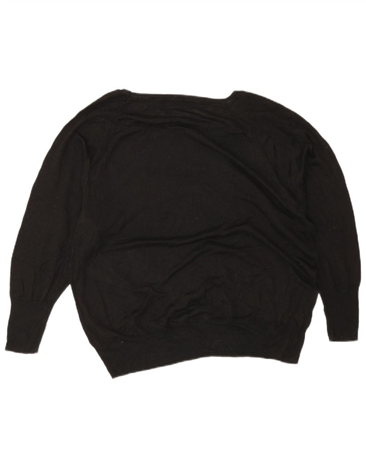 Pulover pentru femei supradimensionat cu gât de barcă Zara UK 14 Medium Negru
