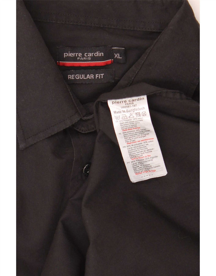 Cămașă pentru bărbați Pierre Cardin Regular Fit XL Poliester negru