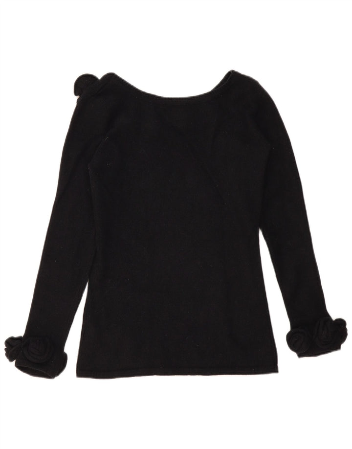 Pulover pentru damă Alba Moda, cu gât de barcă, UK 10, lână neagră mică