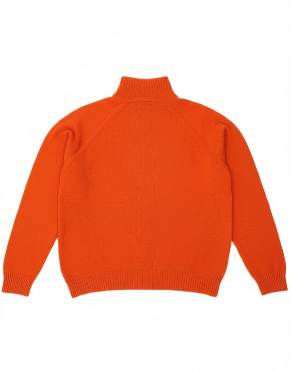 Asics Mens Zip Neck Jumper Sweater Medium Orange Wool