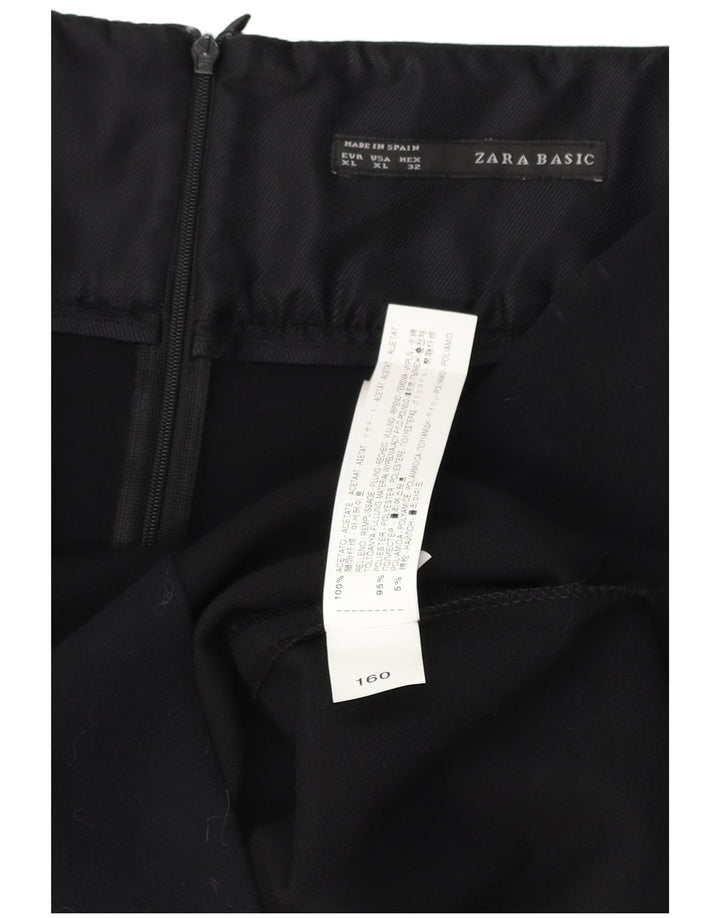 ZARA Womens Pencil Skirt XL W36 Black Acetate