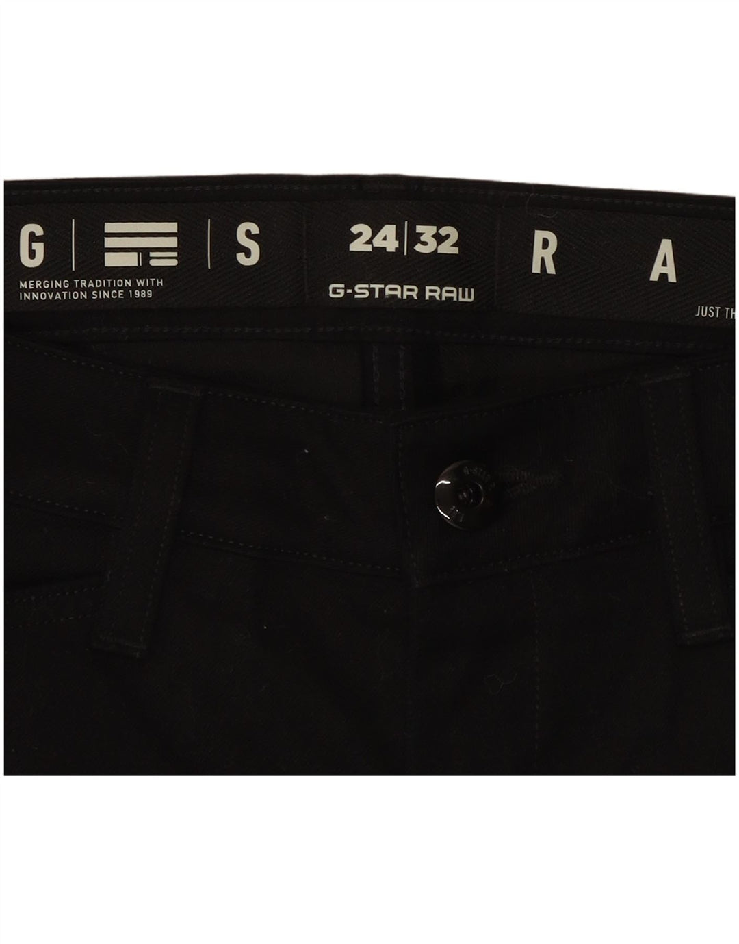 Pantaloni cargo drepti pentru femei G-Star W24 L32 bumbac negru