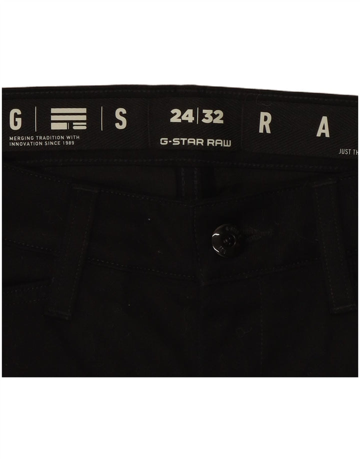 Pantaloni cargo drepti pentru femei G-Star W24 L32 bumbac negru