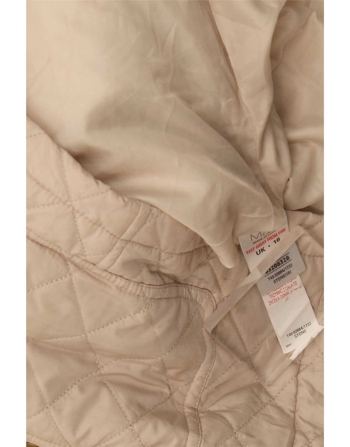 Jachetă matlasată pentru femei Marks & Spencer UK 16, mare, bej, poliester