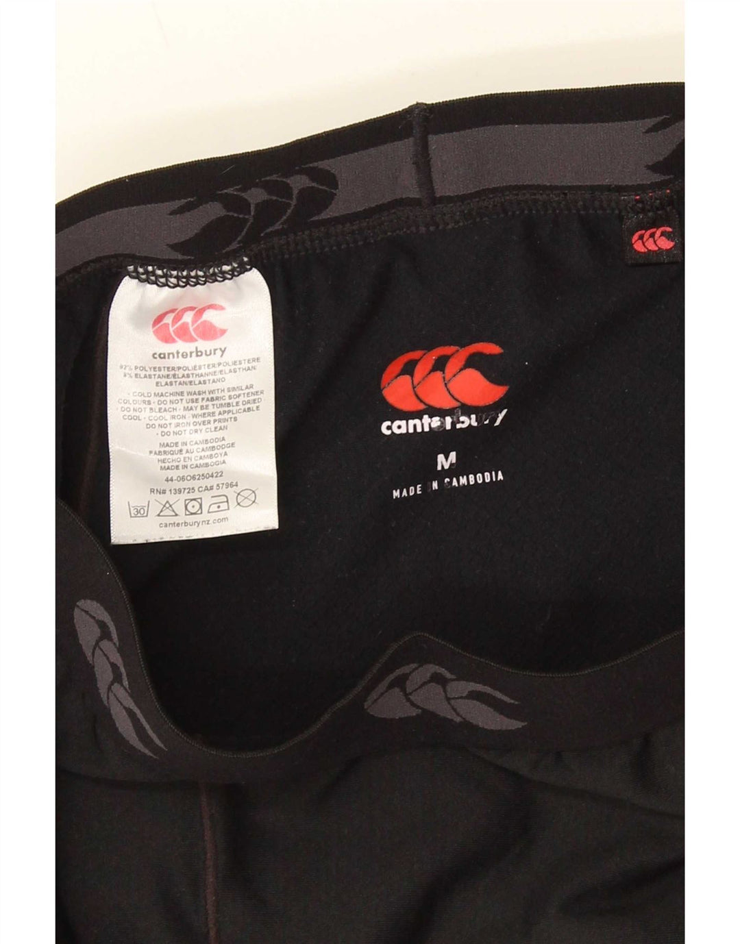Leggings grafic pentru bărbați Canterbury, poliester mediu negru