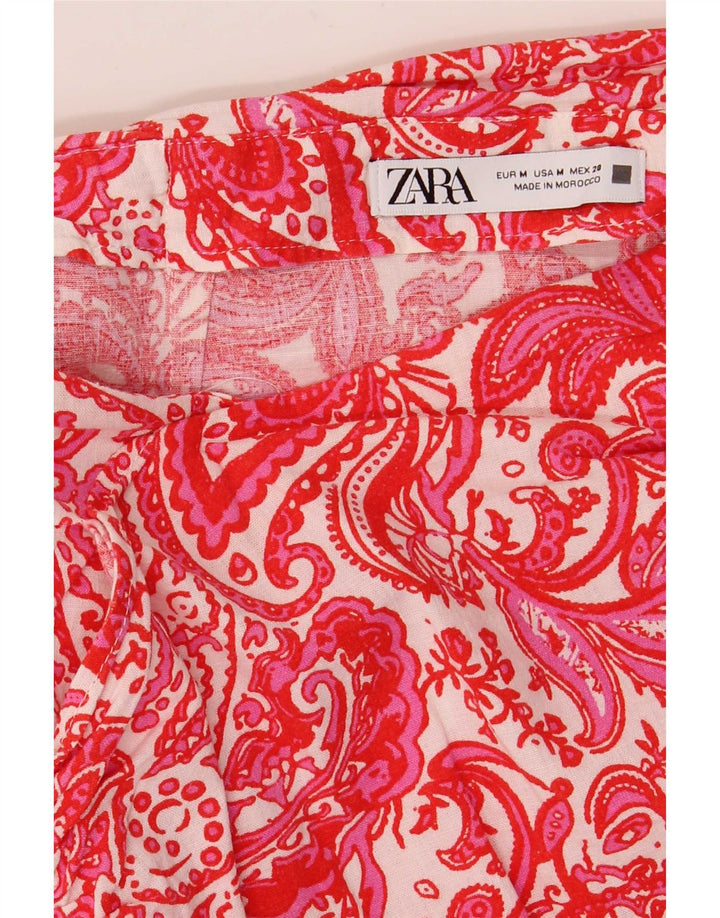 Fusta Mini Zara Femei Medium W28 Red Paisley