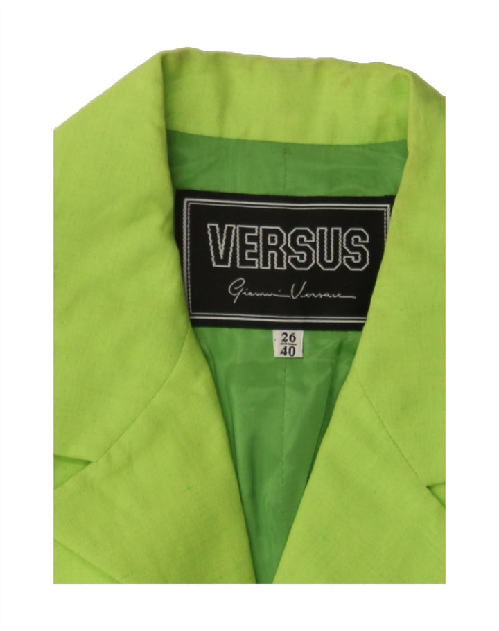 VERSUS BY GIANNI VERSACE Womens Full Zip Blazer Jacket IT 40 Small Green Vintage Versus By Gianni Versace and Second-Hand Versus By Gianni Versace from Messina Hembry 
