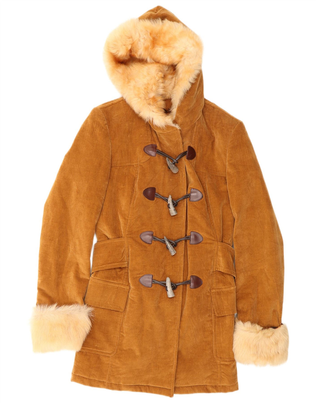 Palton de velur din velur cu glugă pentru femei Dolce & Gabbana IT 42 Maro Mediu