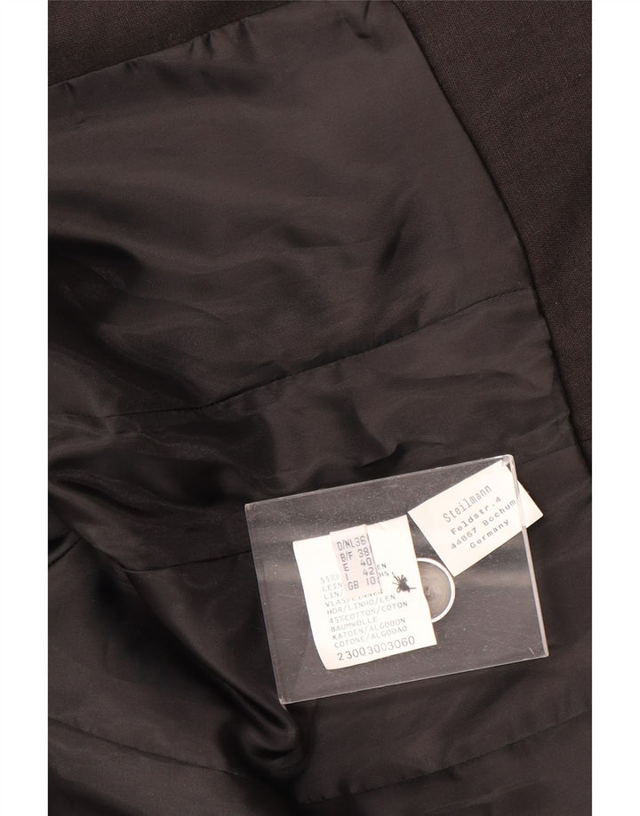 Blazer Vintage pentru femei cu 5 nasturi, UK 10 mic, maro, cu flori