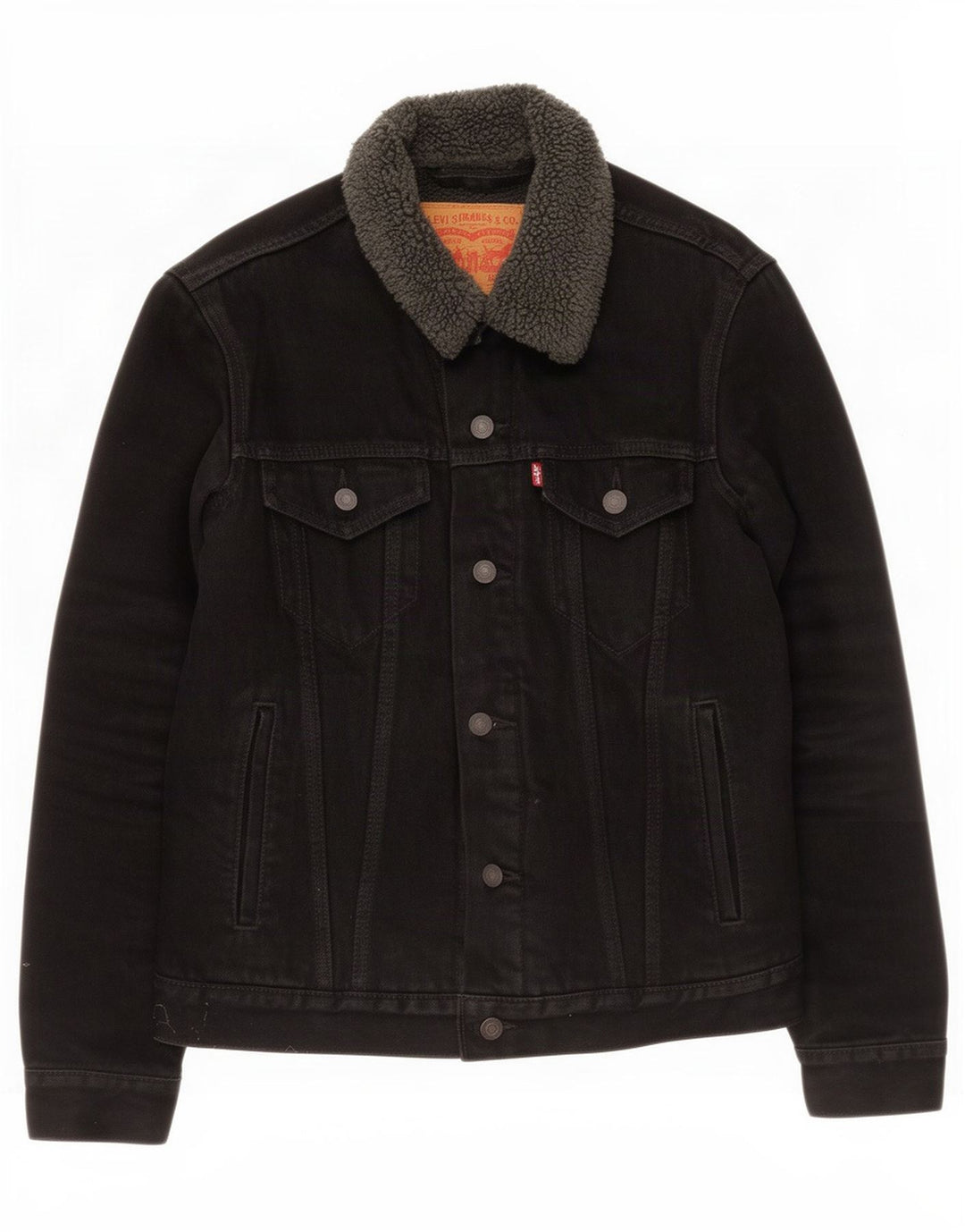 Jachetă de blugi Sherpa pentru bărbați Levi's UK 36, bumbac negru mic