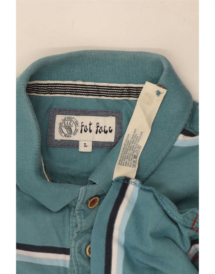 Tricou polo pentru bărbați Fat Face, mare, cu dungi albastre, bumbac