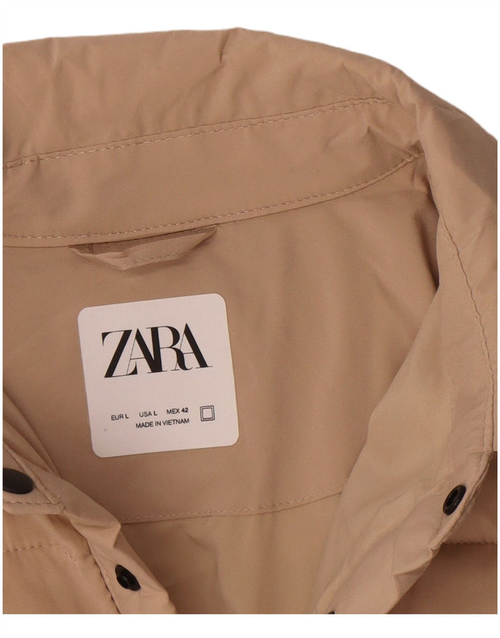 Jachetă căptușită pentru bărbați Zara UK 40 mare, bej, poliester