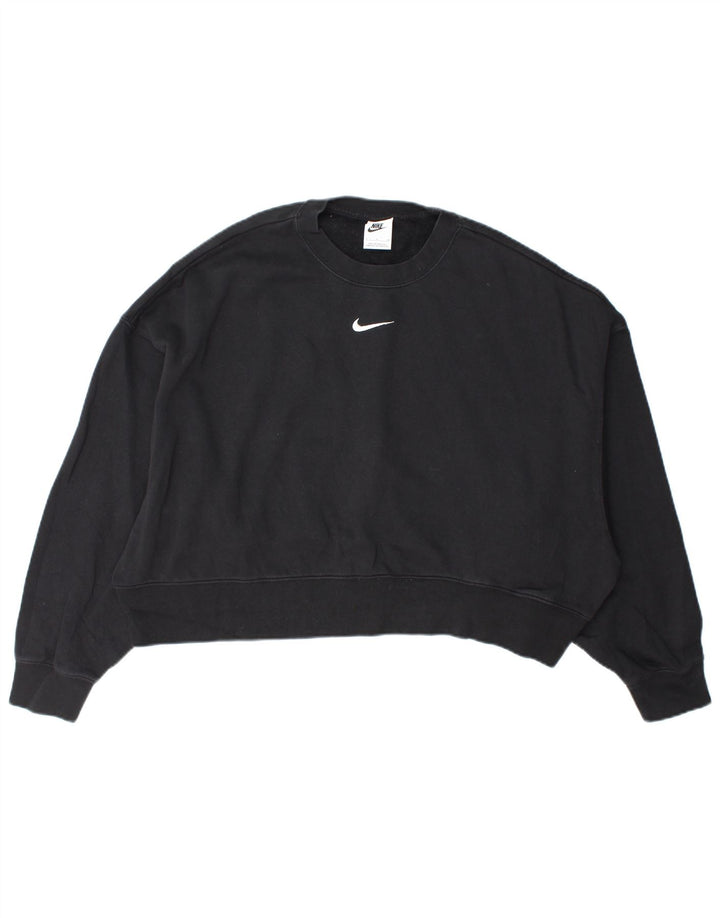 Pulover supradimensionat pentru femei Nike UK 10 Bumbac negru mic
