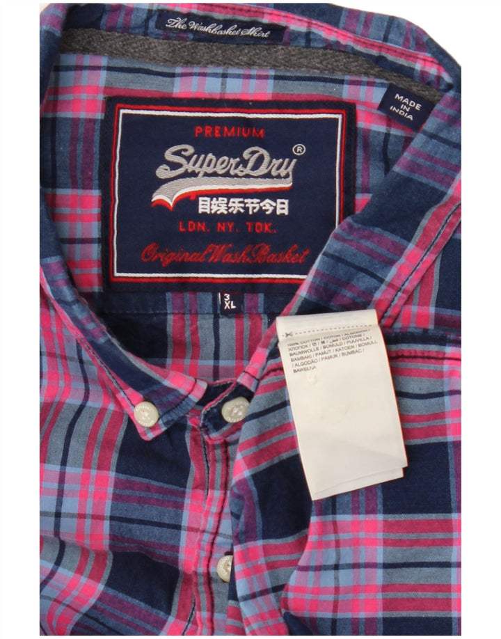 Cămașă pentru bărbați SUPERDRY 3XL, bumbac cu carouri multicolore