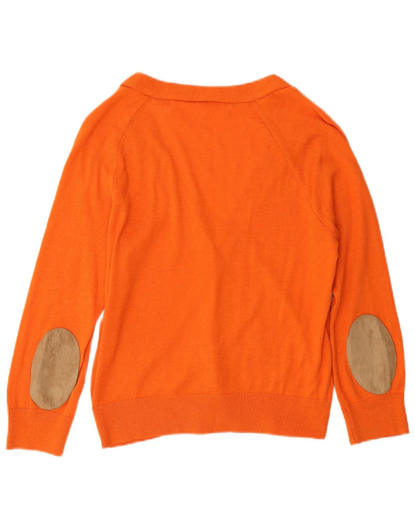 Pulover cardigan pentru femei Zara UK 14 mare bumbac portocaliu