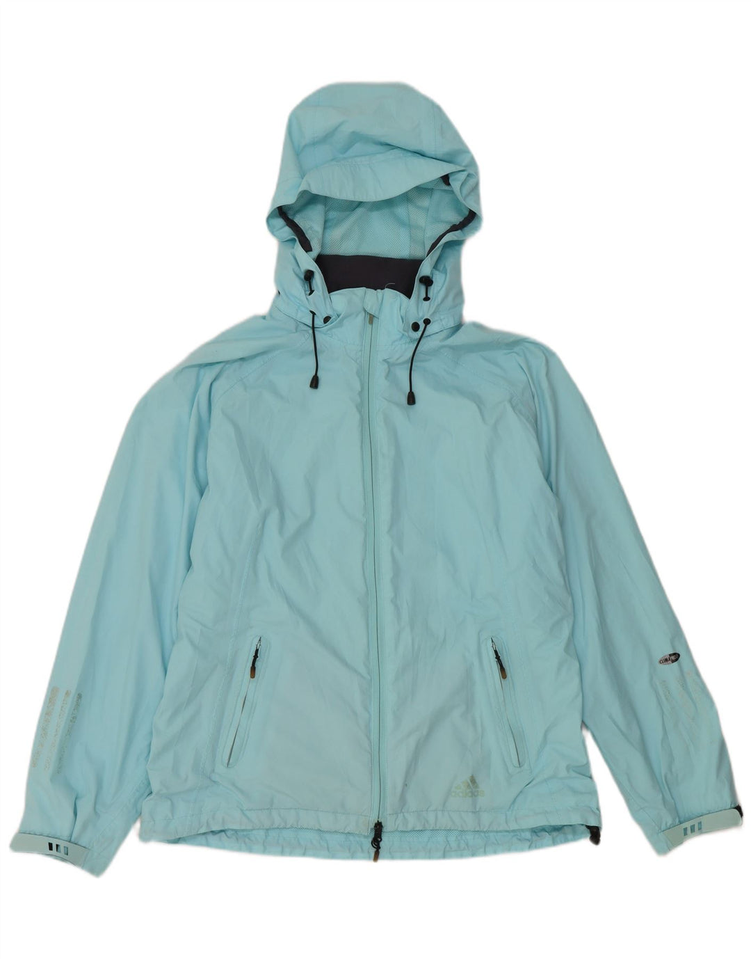 Jachetă de ploaie cu glugă pentru femei Adidas Clima Proof UK 16 Poliester albastru mare