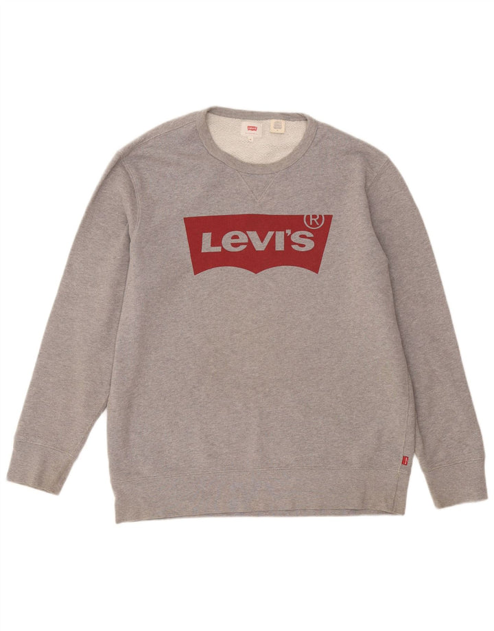 Levi's Pulover grafic pentru bărbați, bumbac, gri mediu