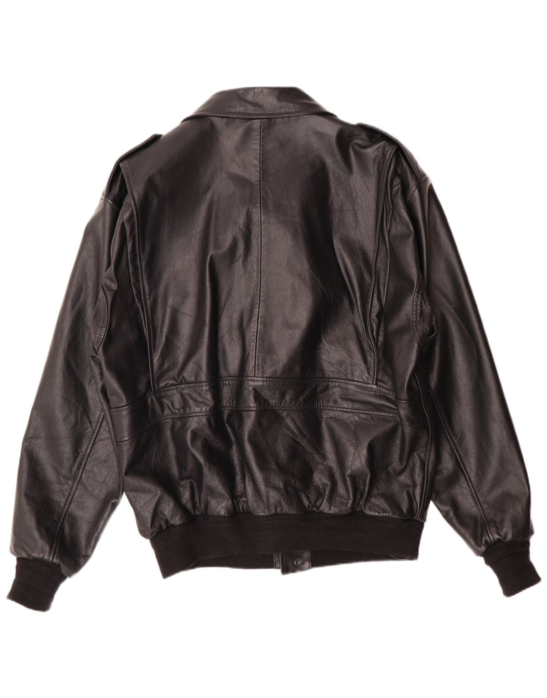 Jachetă militară din piele vintage pentru bărbați UK 42 XL negru